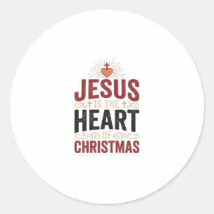 Jesus Is the Heart of Christmas Vintage Shirt Classic Round Sticker