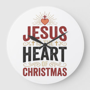 Jesus Is the Heart of Christmas Vintage Shirt Large Clock