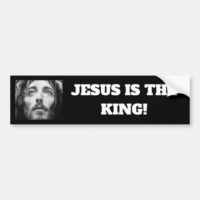 "Jesus is the King" Vinyl Bumper Sticker (Front)