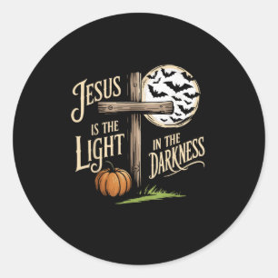 Jesus Is The Light In The Darkness Christian Hallo Classic Round Sticker