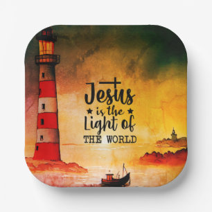 Jesus is the Light of the World Bible Verse Paper Plate