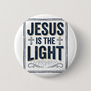Jesus Is The Light Vintage Christian Shirt 6 Cm Round Badge