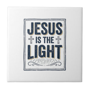 Jesus Is The Light Vintage Christian Shirt Ceramic Tile