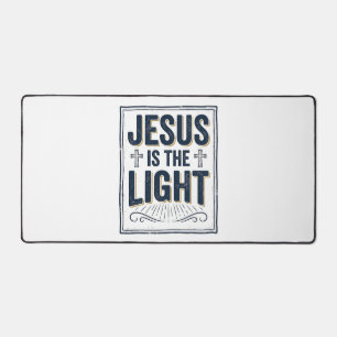Jesus Is The Light Vintage Christian Shirt Desk Mat