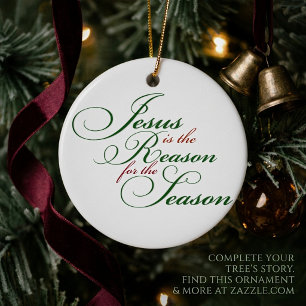 Jesus is the reason ceramic tree decoration