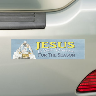 Jesus Is The Reason Christian Christmas Holiday Bumper Sticker