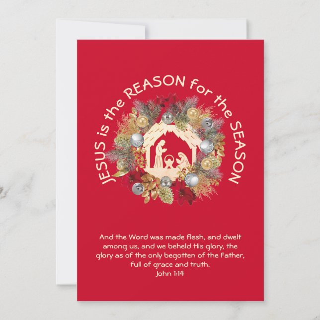 JESUS IS THE REASON Christmas Holiday Card (Front)