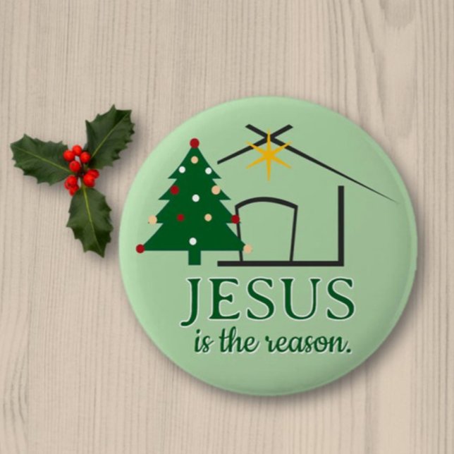 Jesus is the Reason Faith based 6 Cm Round Badge (Creator Uploaded)