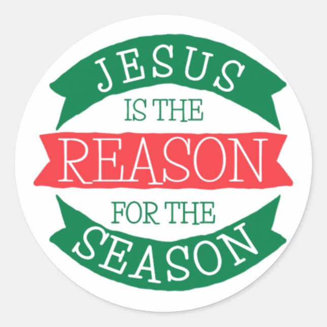 Jesus Is The Reason For Christmas Classic Round Sticker (Front)