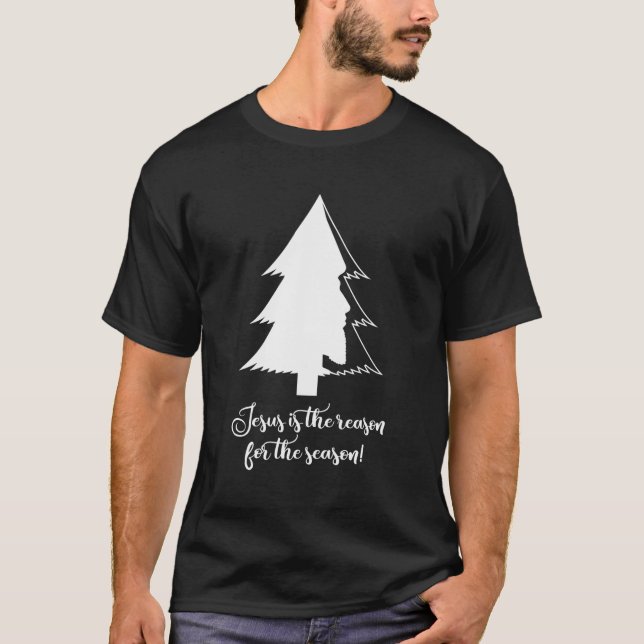 Jesus Is The Reason For Season Christian Christmas T-Shirt (Front)