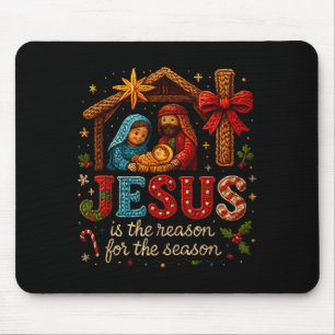 Jesus Is The Reason For Season Yarn Crochet Art De Mouse Pad