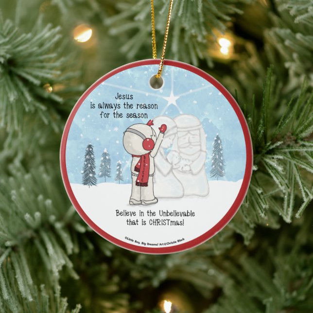 Jesus is the Reason for the Season Ceramic Ornament (Tree)