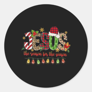 Jesus Is The Reason For The Season Christian Faith Classic Round Sticker