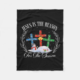 Jesus Is The Reason For The Season Christian Faith Fleece Blanket