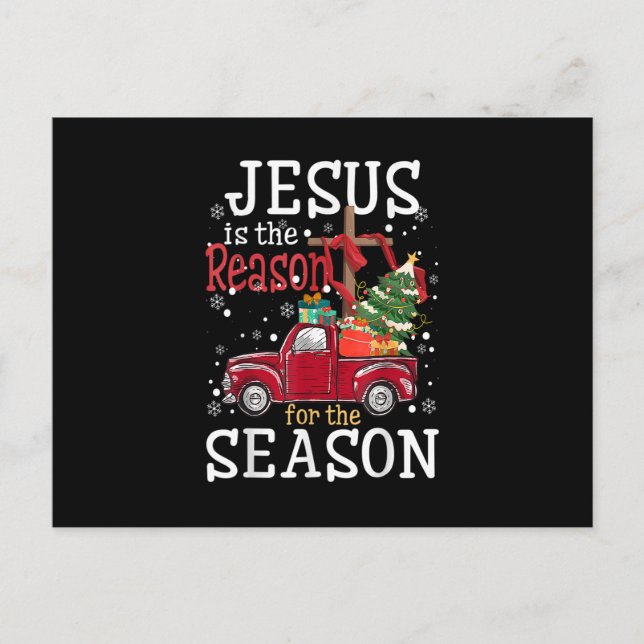 Jesus is The Reason for The Season Christian Truck Postcard (Front)