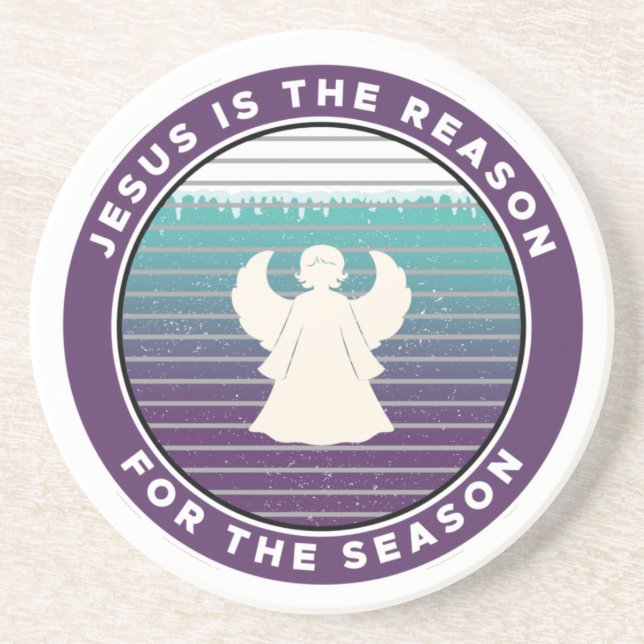 Jesus is the Reason for the Season Christmas Angel Coaster (Front)