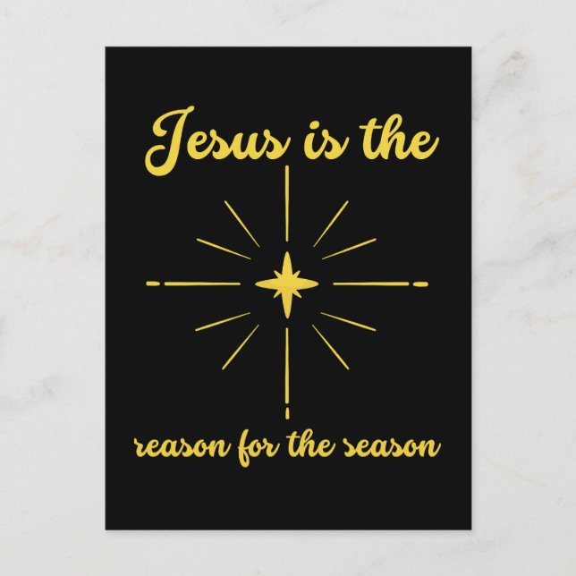 Jesus is the reason for the season Christmas cross Holiday Postcard (Front)