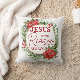 Jesus is the Reason for the Season Christmas Cushion