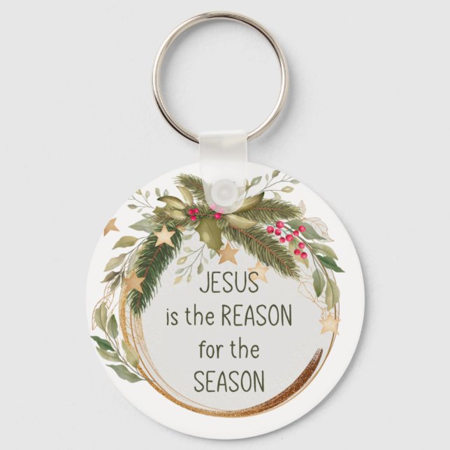 Jesus is the reason for the season Christmas  Key Ring (Front)