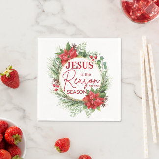 Jesus is the Reason for the Season Christmas Napkin