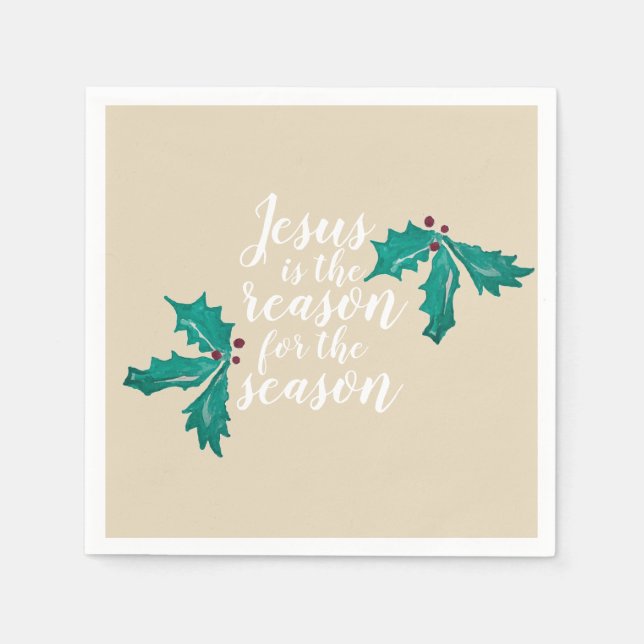 Jesus is the Reason for the Season Christmas Napkin (Front)
