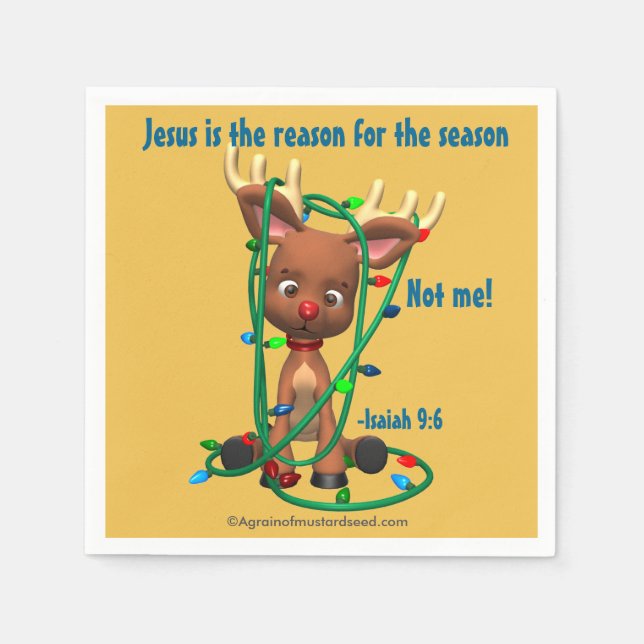Jesus is the reason for the season Christmas Napkin (Front)