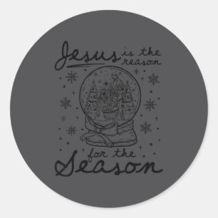 Jesus Is The Reason For The Season Christmas Nativ Classic Round Sticker
