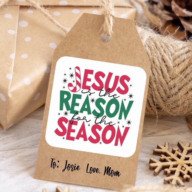 Jesus Is The Reason For The Season Christmas Square Sticker (Creator Uploaded)