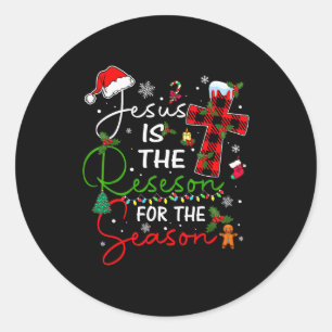 Jesus Is The Reason For The Season Christmas Xmas Classic Round Sticker