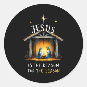 Jesus Is The Reason For The Season Christmas Xmas Classic Round Sticker