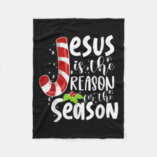 Jesus Is The Reason For The Season Christmas Xmas Fleece Blanket