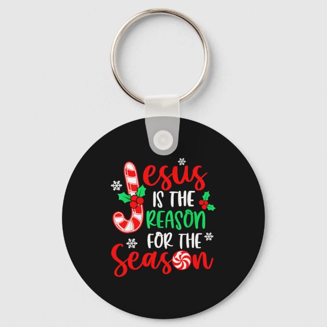 Jesus Is The Reason For The Season Christmas Xmas  Key Ring (Front)