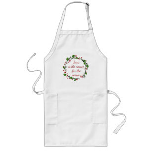 "Jesus is the reason for the season" Holly Design Long Apron