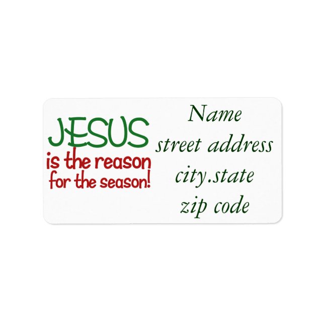 Jesus is the reason for the Season Label (Front)