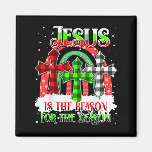 Jesus Is The Reason For The Season Rainbow Christm Magnet