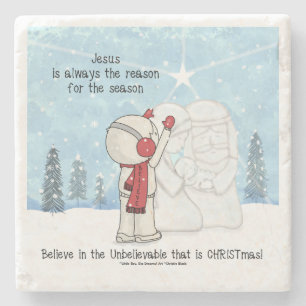 Jesus is the Reason for the Season Stone Coaster