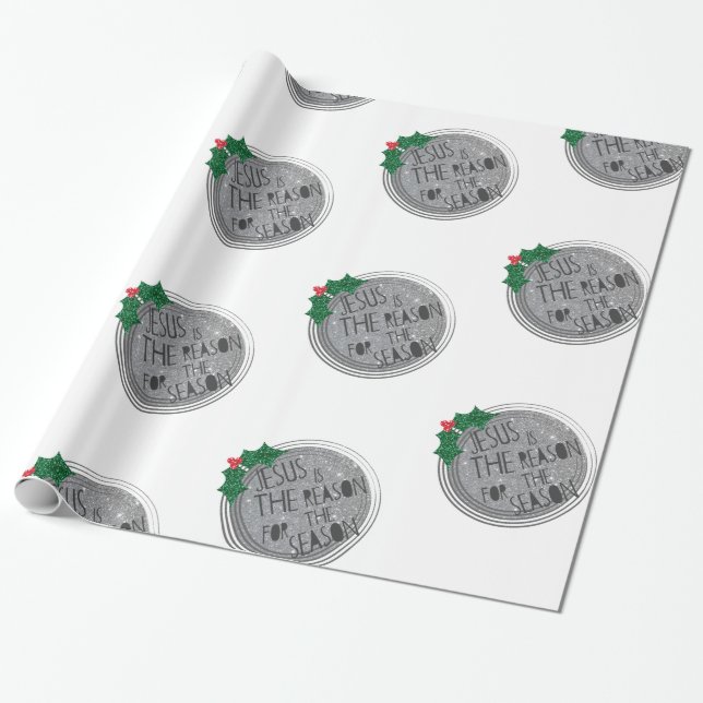 Jesus is The Reason for the Season Wrapping Paper (Unrolled)