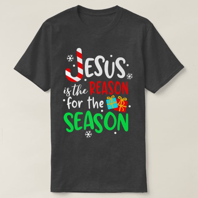 Jesus is the Reason for the SeasonCandy Cane J1102 T-Shirt (Design Front)
