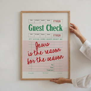 Jesus Is the Reason Guest Check Christmas Poster