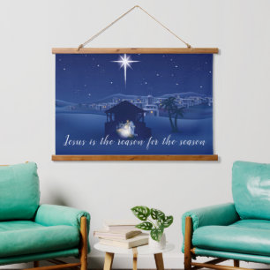 Jesus is the reason Nativity  Hanging Tapestry
