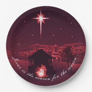 Jesus is the reason nativity plate