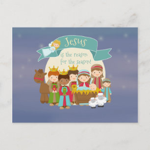 "Jesus is the reason" Nativity Post Card