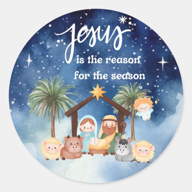 Jesus is the reason nativity sticker (Front)