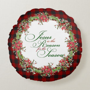 Jesus is the reason round pillow