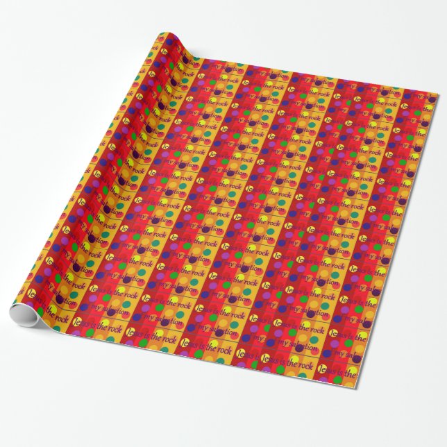 Jesus Is the Rock Wrapping Paper (Unrolled)