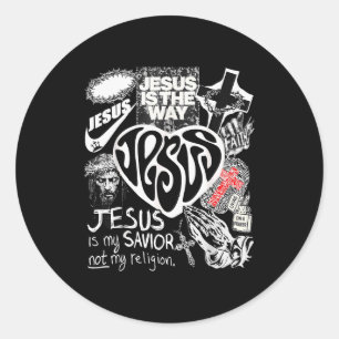 Jesus Is The Way Christian Bible Verse God Faith W Classic Round Sticker