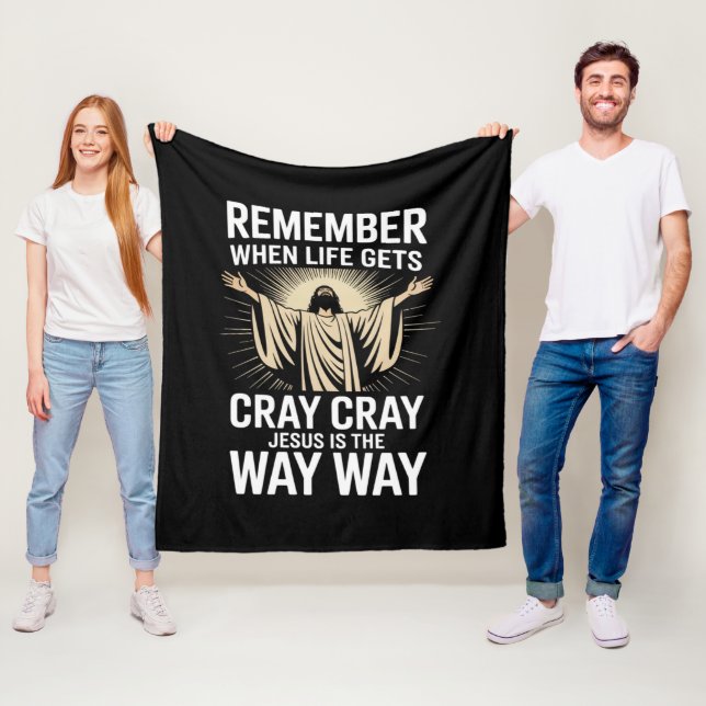 Jesus Is The Way Christmas Funny Faith Religious  Fleece Blanket (In Situ)