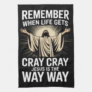Jesus Is The Way Christmas Funny Faith Religious  Tea Towel