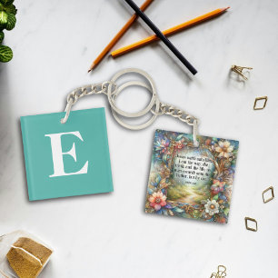 Jesus Is the Way Inspirational Christian Monogram  Key Ring