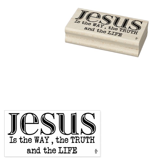 Jesus Is the Way, Truth & Life Rubber Art Stamp (Stamped)